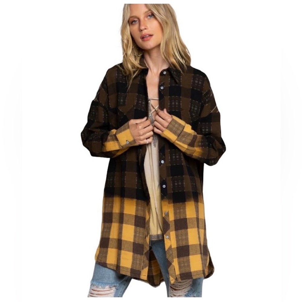 POL Button Down Plaid Shirt Oversized Boyfriend Fit Medium